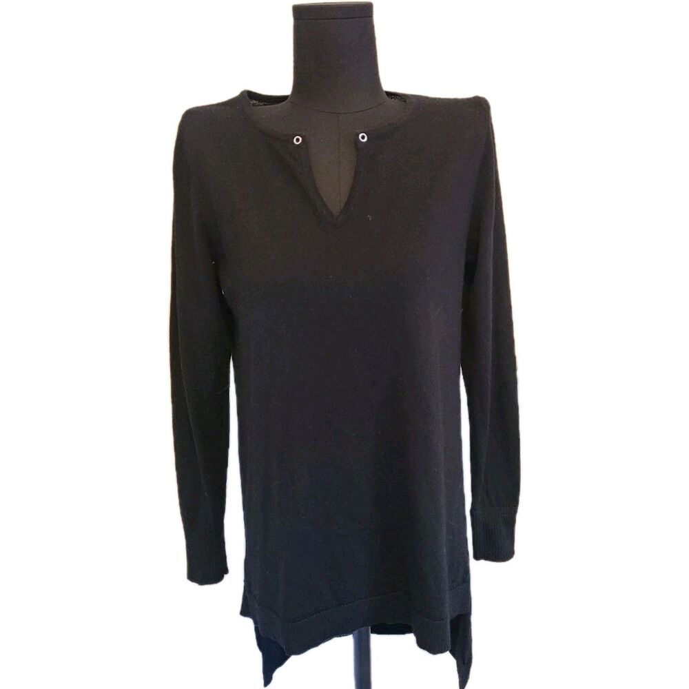 525 America Tunic Size Small 100% Merino Wool High Low Sweater Tunic V Neck